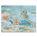 "Under Sea Horse" Tempered Glass Cutting Board 10" x 8"