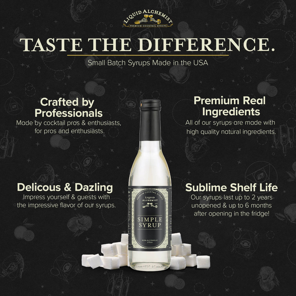 Simple Syrup for Cocktails, Coffee & Drinks: 375ml